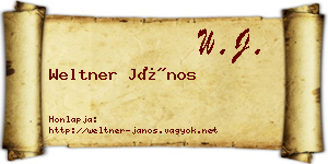 Weltner János névjegykártya