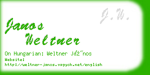 janos weltner business card